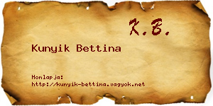 Kunyik Bettina névjegykártya